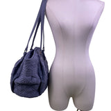 Vera Bradley Women’s Gray Quilted Nylon Zip Closure Double Strap Shoulder Bag