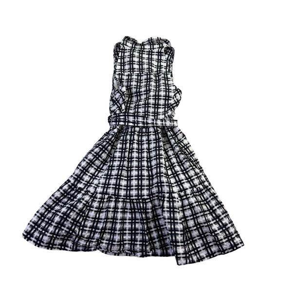 Maeve Anthropologie Womens Black & White Plaid Sleeveless Button-Down Dress Sz 4