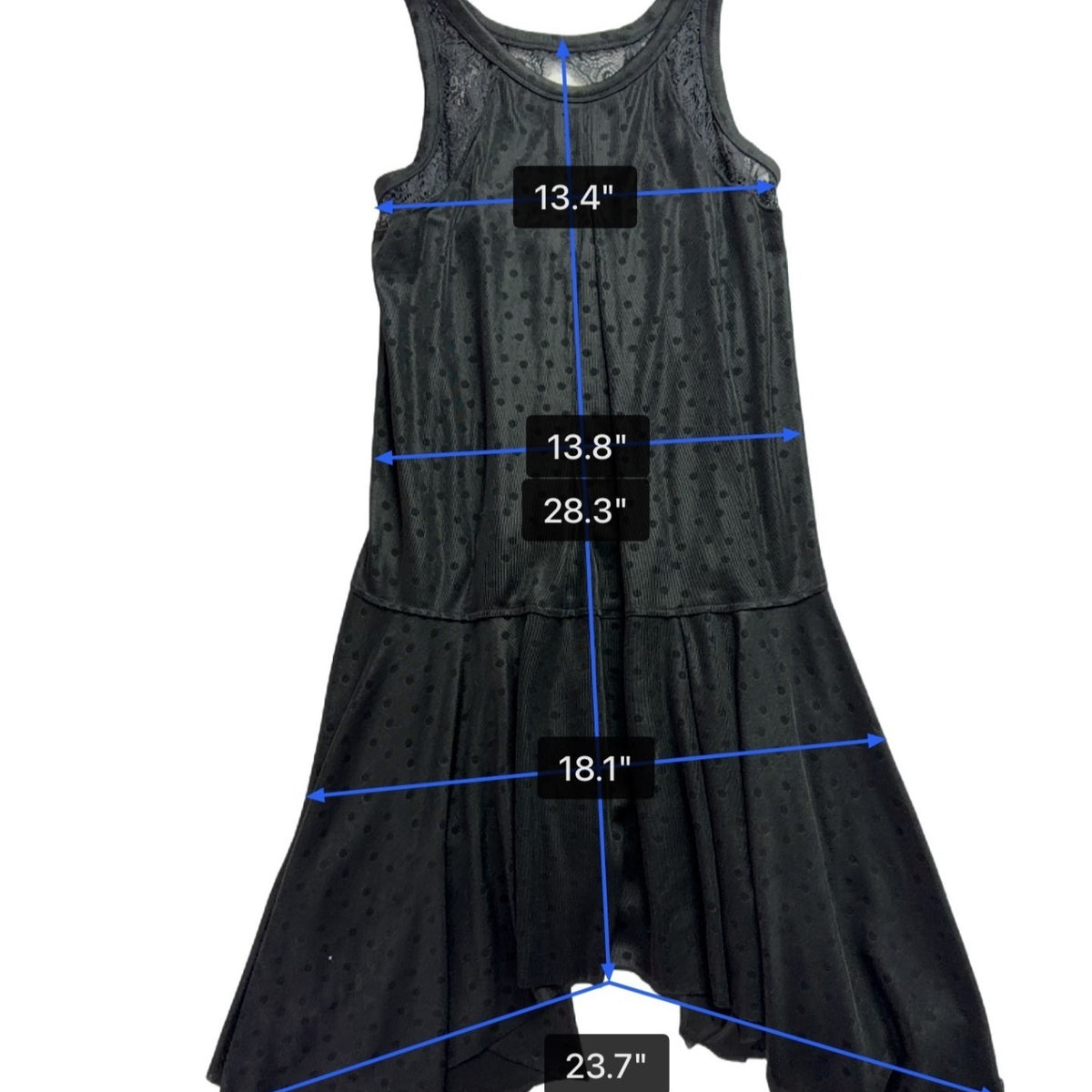 Free People Womens Black Sleeveless Drop Waist Dress Flared Hem Sz S