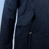 Boohoo Women's Black Faux Fur Hooded Parka Jacket Full-Zip Drawstring Waist Sz 4