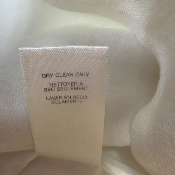 Michael Kors Womens White Linen Sleeveless Shift Dress Embroidered Accent Sz 12