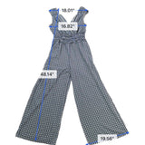 Max Studio Womens Blue V-Neck Sleeveless Geometric Jumpsuit Size S