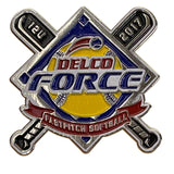 Delco Force 12U Fastpitch Softball 2017 Team Trading Pin With Dual Crossed Bats