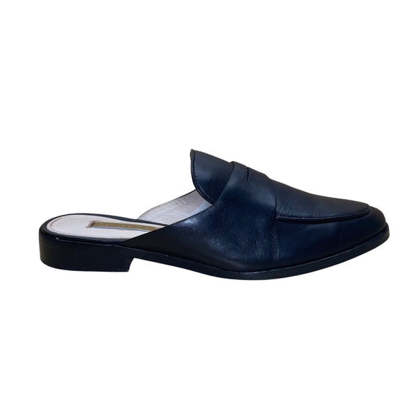 Louise Et Cie Women’s Black Leather Loafers Slip-On Lo-Dugan Mule Size 6M