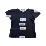 Chicos Womens Black Cotton Eyelet Short Sleeve Top Size 1 US M