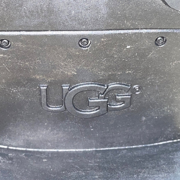 UGG Womens Black Suede Shearling Buckled Mid-Calf Winter Boots Size 7