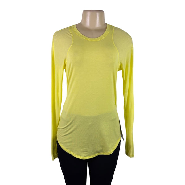 Lululemon Women’s Yellow Long Sleeve Shirt  Breathable Lightweight Size 8- New