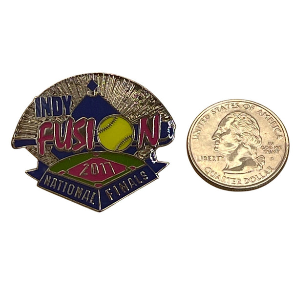 Indy Fusion 2017 National Finals Softball Pin Collectible With Dual Pin Backs