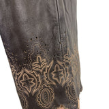 Passion Womens Black Leather Capris With Lace Hem New