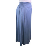 Doublju Womens Blue Polyester/Spandex Maxi Skirt Flowy Stretch Design Size 1X