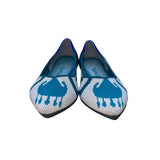 Rothy's Green Moroccan Knitted Pattern The Point Ballet Flats Size W7.5