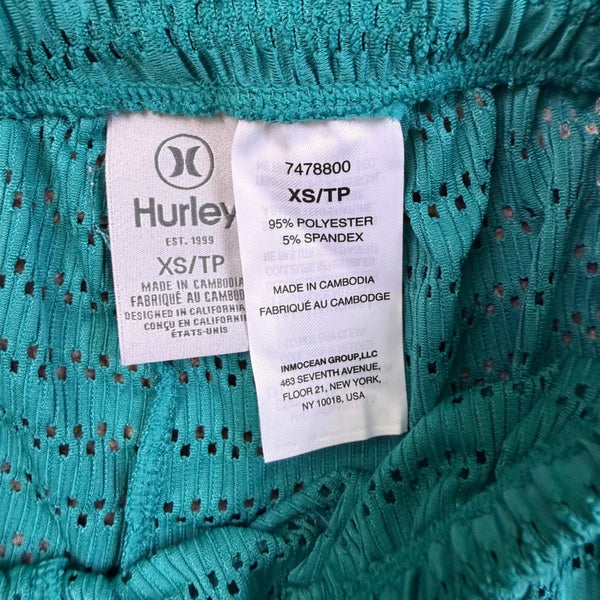 Hurley Womens Teal Button-Up Shirt & Elastic Waist PantsSet Sz XS Set