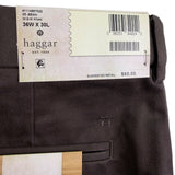 Haggar Mens Brown Pants Classic Fit Flat Front Sz 36W X 30L - New