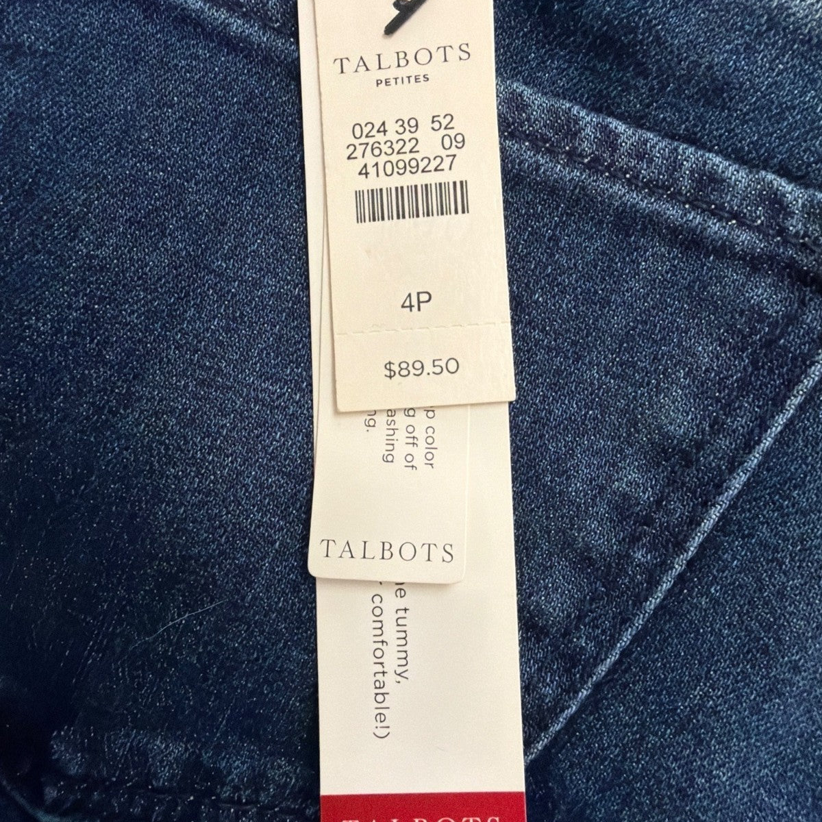 Talbots Womens Blue Straight Leg Five-Pocket Petite Jeans Size 4P