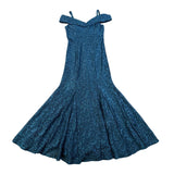 R&M Richards Womens Blue Off-Shoulder Lace Gown Formal Evening Wear Size 6