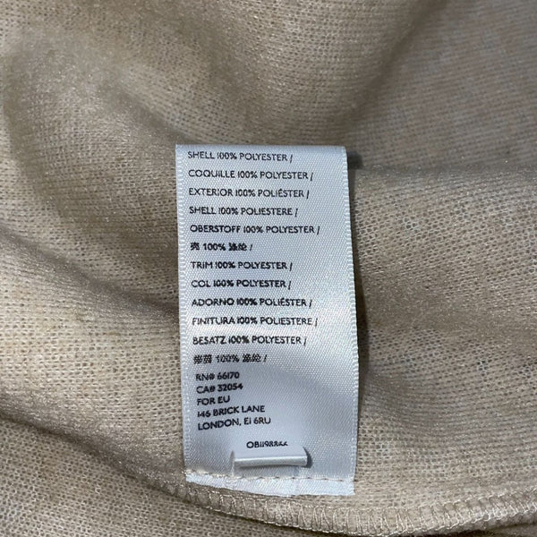 NWT BDG Fluffy  Sipper Casual Light Brown Men's Full Zip Polyester Jacket Size L