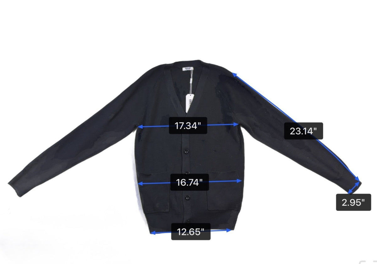 Coofandy Mens Black Cardigan Sweater With Pockets Button-Up Style Size S