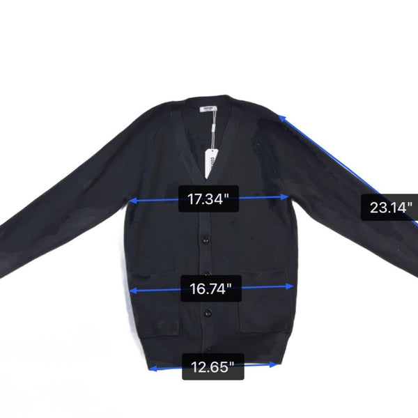 Coofandy Mens Black Cardigan Sweater With Pockets Button-Up Style Size S
