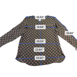 Banana Republic Womens Green & Pink Patterned Long Sleeve Blouse Size XL
