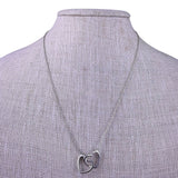 Blue Nile Womens Silver 925 Double Heart Pendant Necklace Boxed 