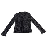 Ann Taylor LOFT Womens Black & White Tweed Cardigan Jacket Size SP