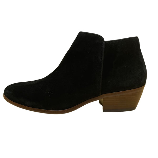 Sam Edelman Women’s Black Suede Leather Block Heel Side Zip Ankle Boots Size 7M