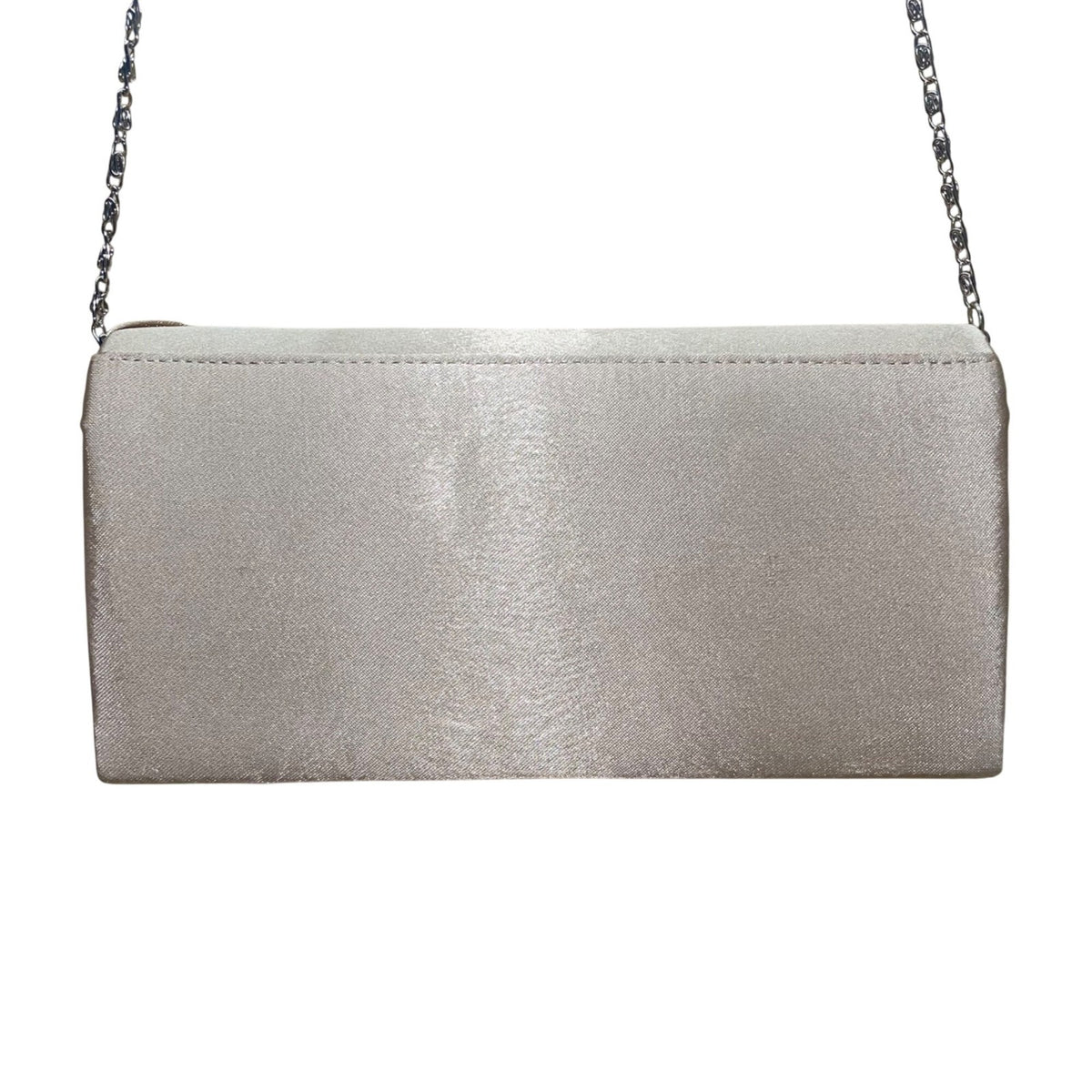 Bijoux Terner Women’s Champagne Satin Effect Chain Strap Bow Clutch Bag