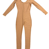 Baltogs Womens Tan Scoop Neck & Long Sleeve Stretch Catsuit Size M