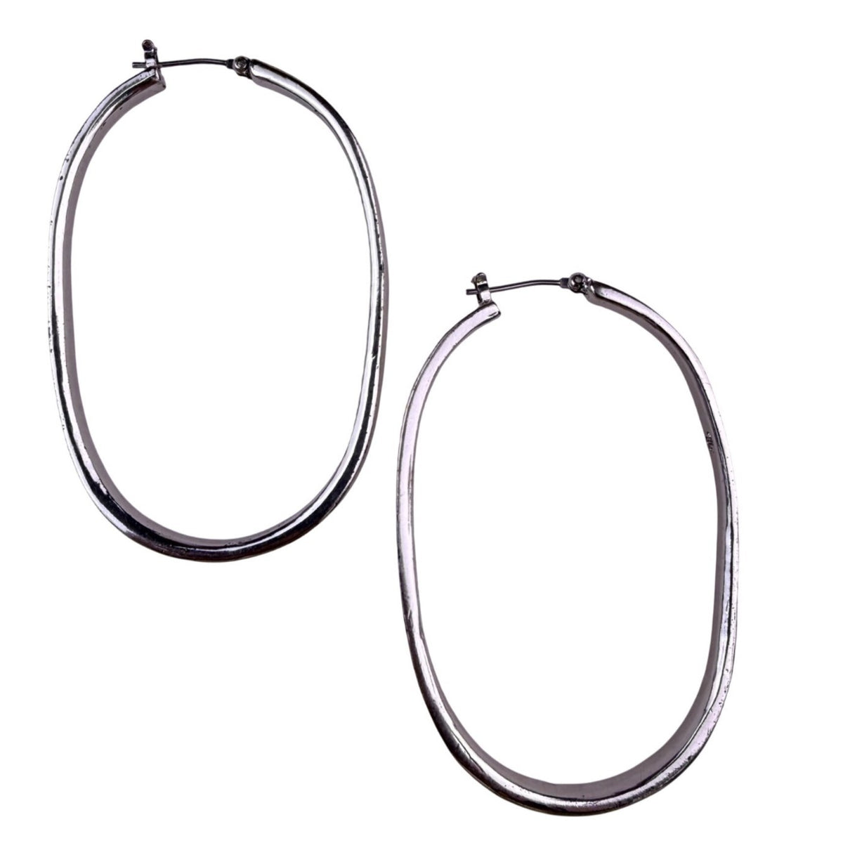 Lauren Ralph Lauren Womens Silver Tone Hoop Earrings Modern Style Gift