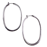 Lauren Ralph Lauren Womens Silver Tone Hoop Earrings Modern Style Gift