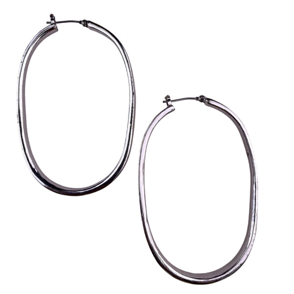 Lauren Ralph Lauren Womens Silver Tone Hoop Earrings Modern Style Gift