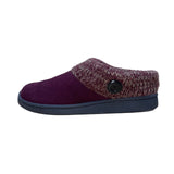 Clarks Women’s Burgundy Knit Cuff With Faux Fur Lining Slippers Size 10M