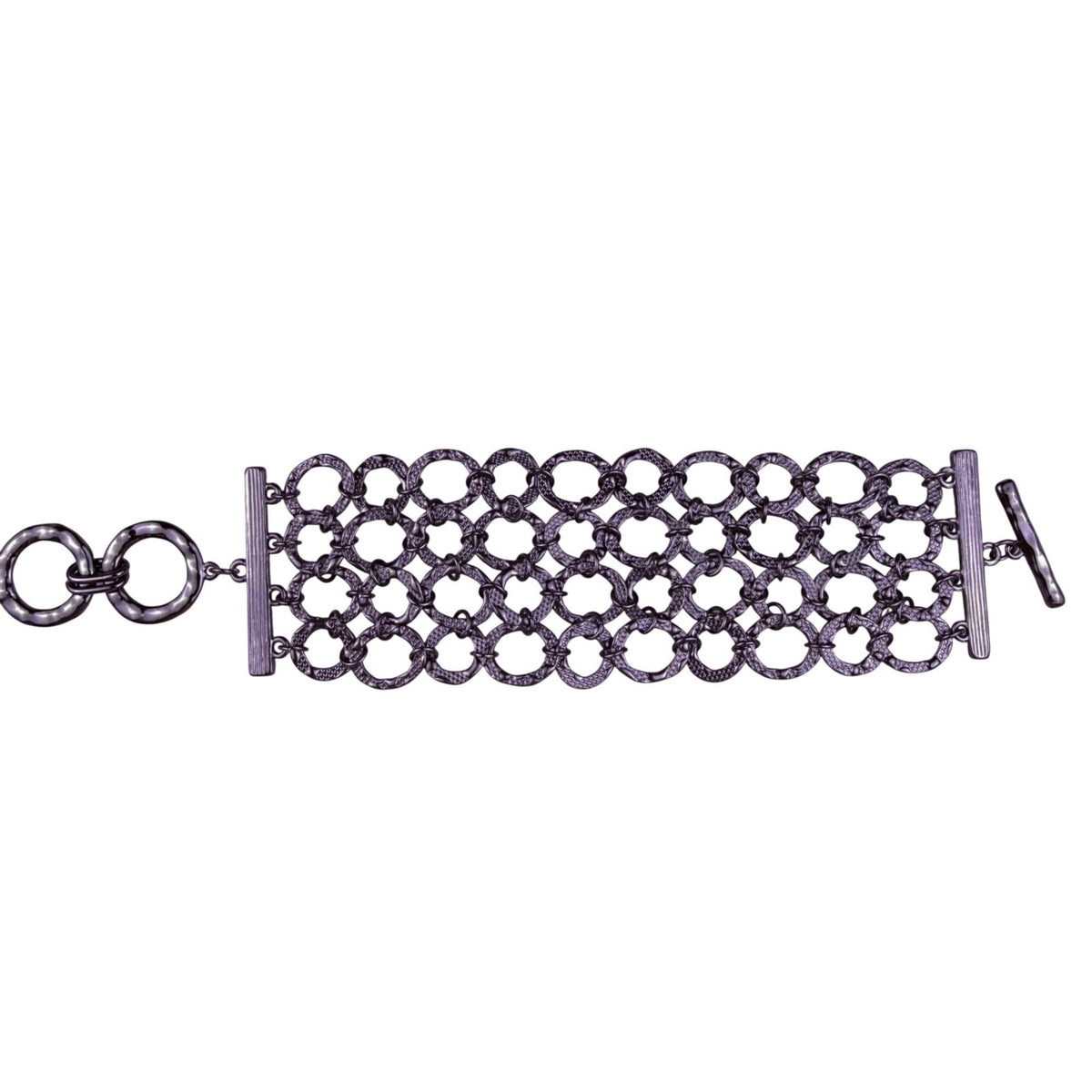 Vintage Womens Silver Tone Metal Chain Link Bracelet  Open Oval  Design
