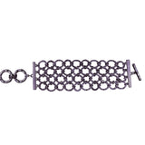 Vintage Womens Silver Tone Metal Chain Link Bracelet  Open Oval  Design