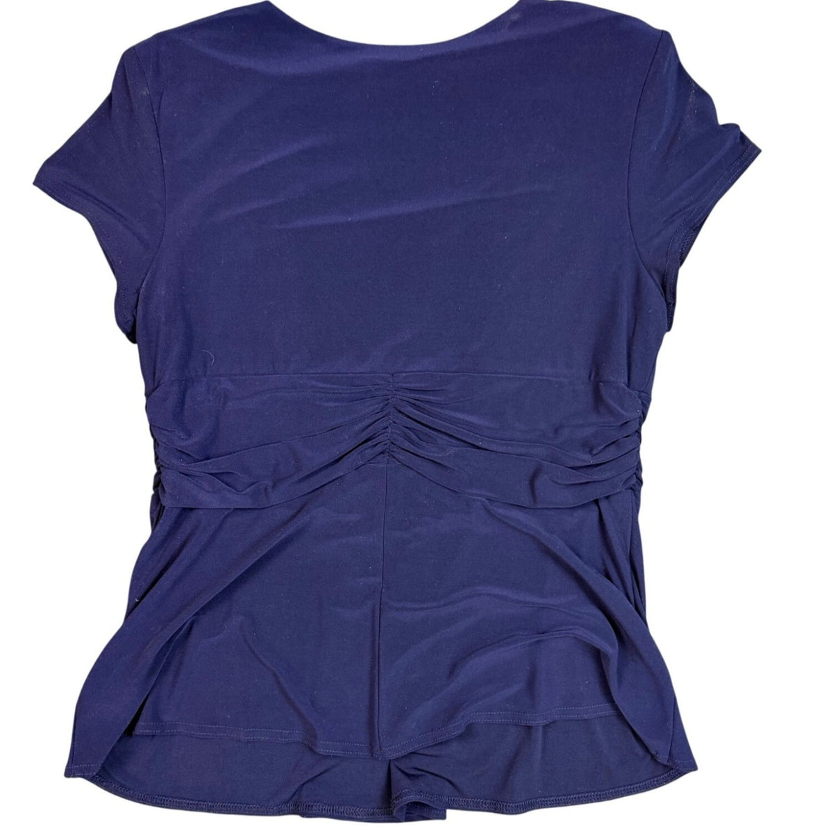 R&M Richards Womens Navy 2-Piece Petite Pant & Tee Stretch Set Size 14P