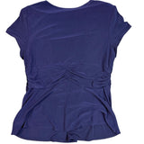 R&M Richards Womens Navy 2-Piece Petite Pant & Tee Stretch Set Size 14P