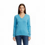 Ralph Lauren Sport Womens Blue V-Neck Sweater Boyfriend Fit Sz- XL