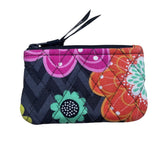 Vera Bradley Women’s Black Multicolor Quilted Floral Pattern Turnlock Wallet