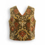 Vintage Womens Multi-Color Tapestry Sleeveless Vest Floral Medieval Style Size 1