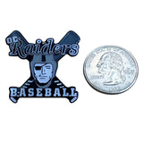 DC Raiders Baseball Enamel Lapel Pin With Crossed Bats Design