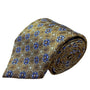 Jos A Bank Mens Gold & Blue Geometric Tie Signature Collection Handsewn