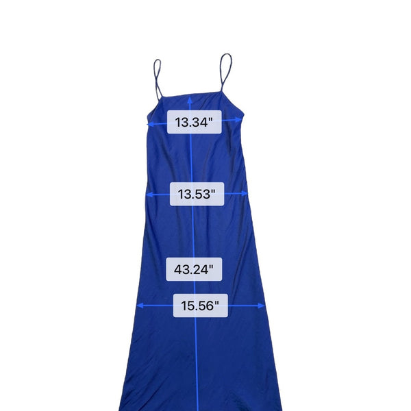 Banana Republic Women’s Blue Satin Strappy Maxi Dress Lightweight Stylish Sz XS