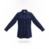 L.L.Bean Womens Navy Cotton Corduroy Button-Down Shirt Long Sleeve Sz M-Regular