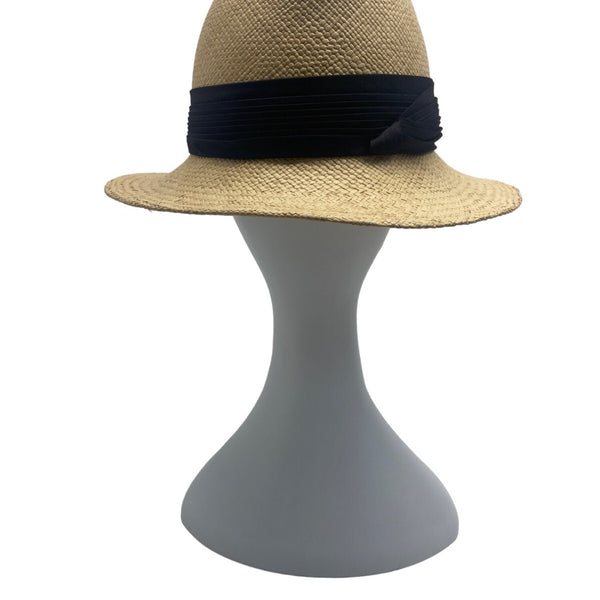Betmar Straw Fedora Hat With Black Band For Men & Women