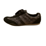 Coach Women's Black Suede & Canvas Monogram Lace-Up Athletic Sneakers Size 8