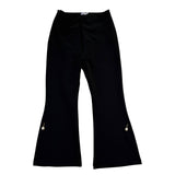 Petite Studio Womens Black Flared Pants Pearl Embellishments Sz XS