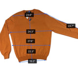 Brooks Brothers Mens Orange Cotton & Silk V-Neck Sweater Size L - New