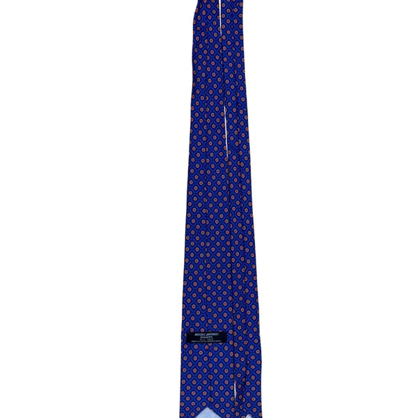 Vintage Brooks Brothers Blue Silk Floral Pattern Tie 58" Long Made In USA