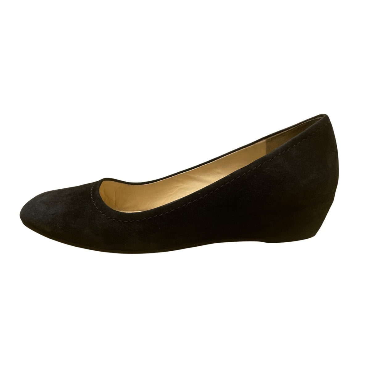 Vince Camuto Women’s Black Suede Wedge Slip On Margarita Heeled Flats Size 6.5