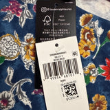 Lauren Ralph Lauren Womens Blue Floral Print Cotton Blend Top Size L